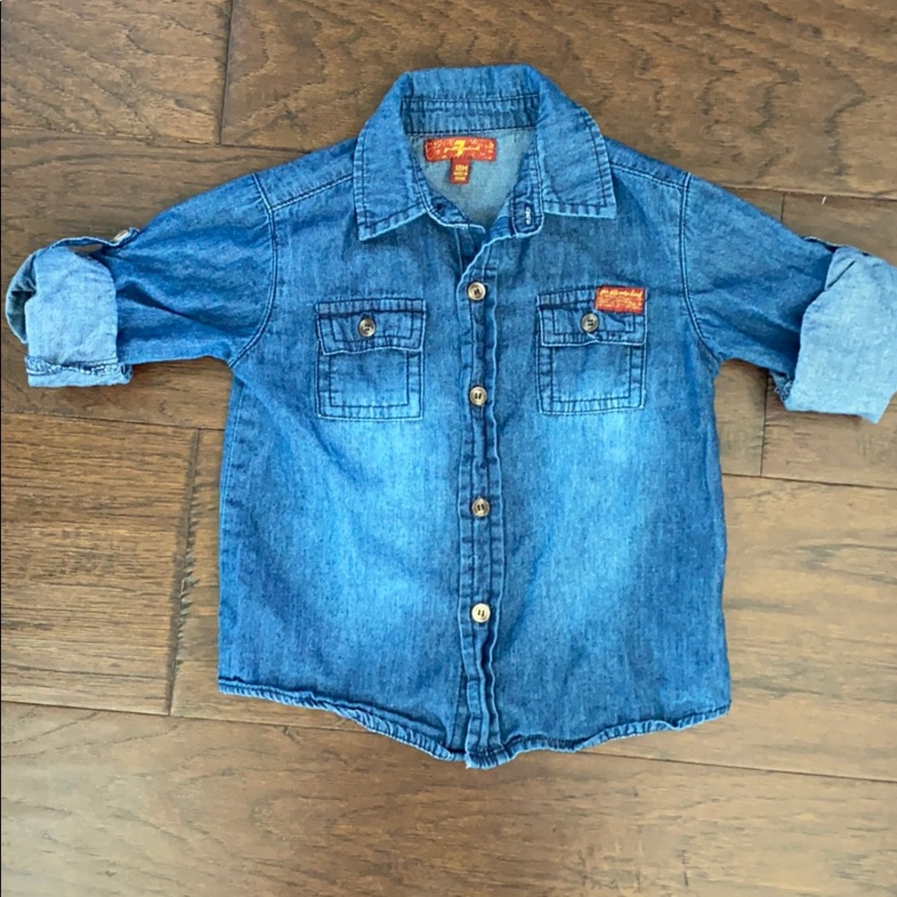 7 for all Mankind denim button up shirt- 18 months